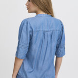 Pulz Jeans ( Dame )  - PULZ -  PZGAJA SS SHIRT | SKJORTE MEDIUM BLUE DENIM