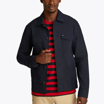 Tommy Hilfiger  - Tommy Hilfiger - Cot/nyl. shirt jacket | Overshirt Marineblå