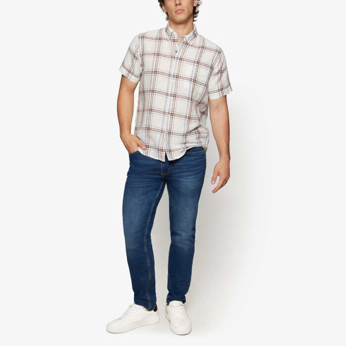 Signal - Signal - Hugin slub check | K/Æ Skjorte Ivory Cream