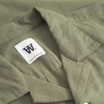Double A by Wood Wood - Wood Wood - Aaron resort shirt | K/Æ Skjorte Dusty Olive