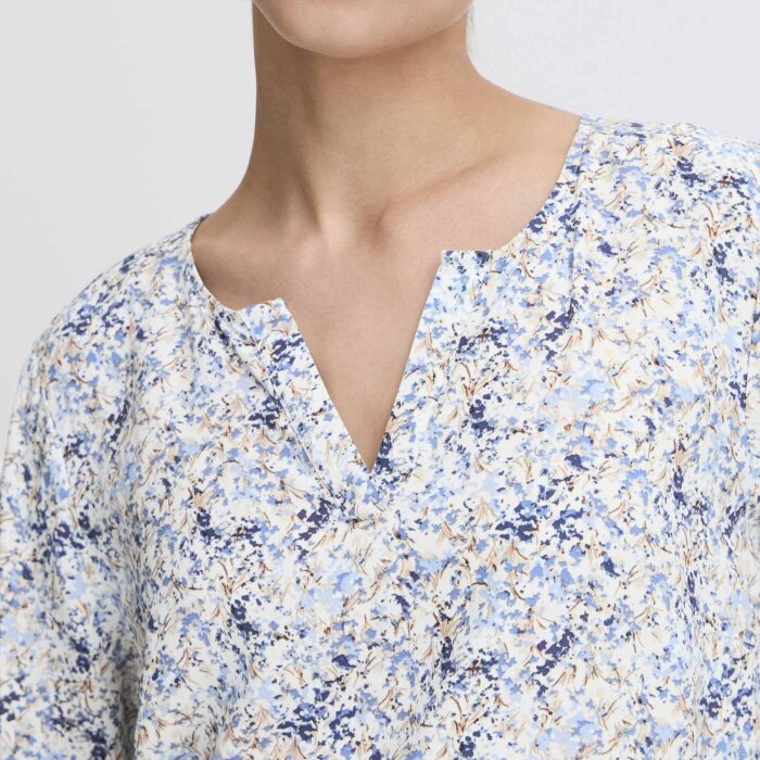 Pulz Jeans ( Dame )  - PULZ - PZNELLY BLOUSE | SKJORTE WHITE BLUE