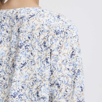 Pulz Jeans ( Dame )  - PULZ - PZNELLY BLOUSE | SKJORTE WHITE BLUE