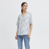 Pulz Jeans ( Dame )  - PULZ - PZNELLY BLOUSE | SKJORTE WHITE BLUE