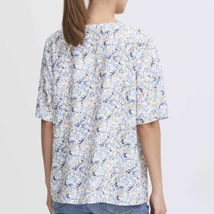 Pulz Jeans ( Dame )  - PULZ - PZNELLY BLOUSE | SKJORTE WHITE BLUE