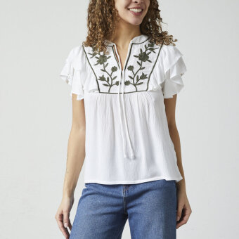 Sisters Point ( Dame ) - SISTERS POINT - IMSA-SS | BLUSE WHITE KHAKI