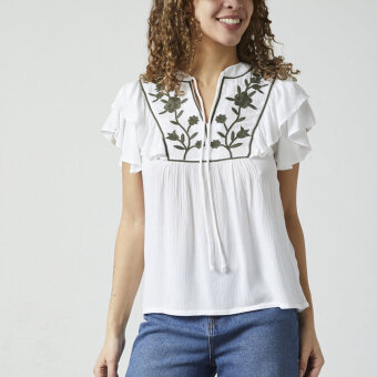 Sisters Point ( Dame ) - SISTERS POINT - IMSA-SS | BLUSE WHITE KHAKI