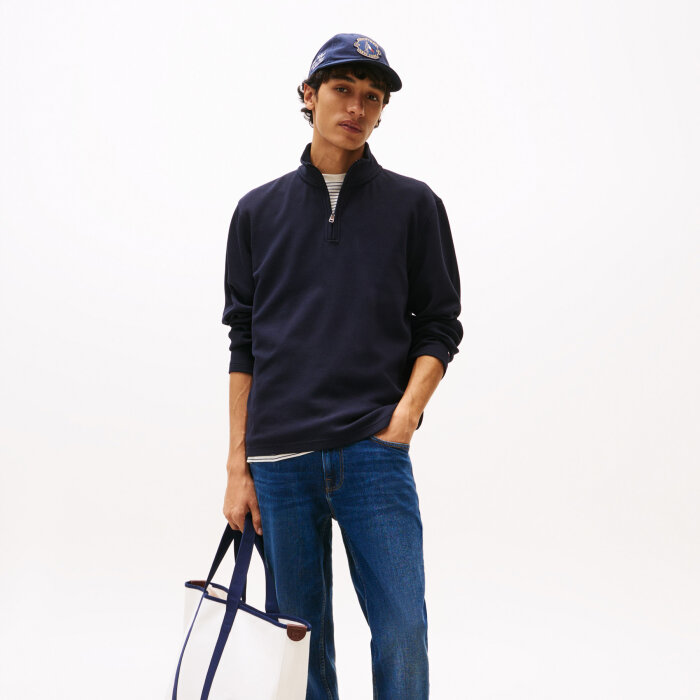 Tommy Hilfiger  - Tommy Hilfiger -  Cotton mod. waffle 1/4 | Strik desert Sky