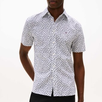 Tommy Hilfiger  - Tommy Hilfiger - Linen blend shirt | K/Æ Skjorte White Navy