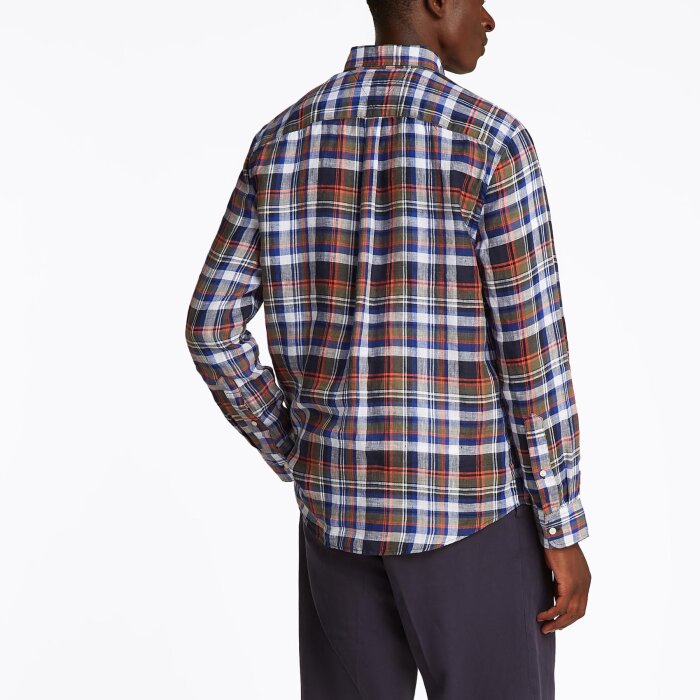 Tommy Hilfiger  - Tommy Hilfiger -  Linen check shirt | Hørskjorte Desert Sky