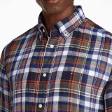 Tommy Hilfiger  - Tommy Hilfiger -  Linen check shirt | Hørskjorte Desert Sky