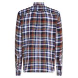Tommy Hilfiger  - Tommy Hilfiger -  Linen check shirt | Hørskjorte Desert Sky