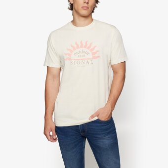 Signal - Signal - Gabriel front print tee | T-shirt Ivory Green
