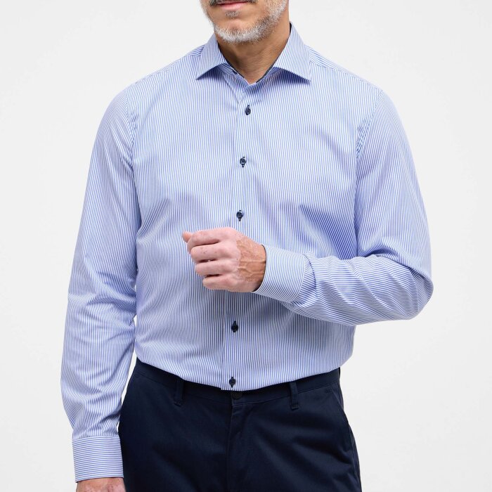 Eterna - Eterna - 8992 16 F140 | Slim fit Skjorte Blå Strib