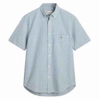 Gant - Gant - Seersucker stripe shirt | K/Æ Skjorte Rich Blue 