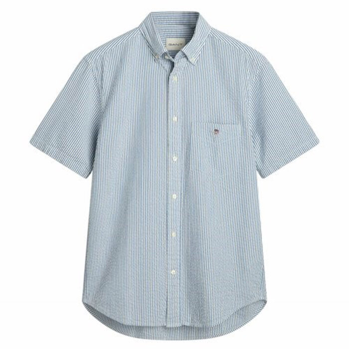Gant - Gant - Seersucker stripe shirt | K/Æ Skjorte Rich Blue 