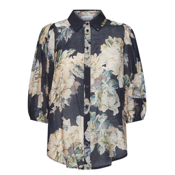 Love&divine ( Dame ) - LOVE&DIVINE - LOVE436-17 | SKJORTE BLACK/FLOWER