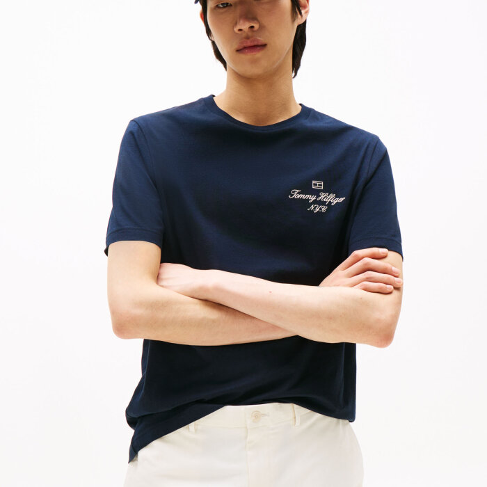 Tommy Hilfiger  - Tommy Hilfiger - Flag script tee | T-shirt Desert Sky
