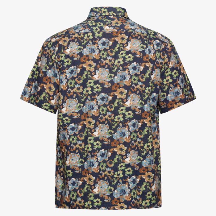 Signal - Signal - Hugo linen flower | K/Æ Skjorte Blue Captain