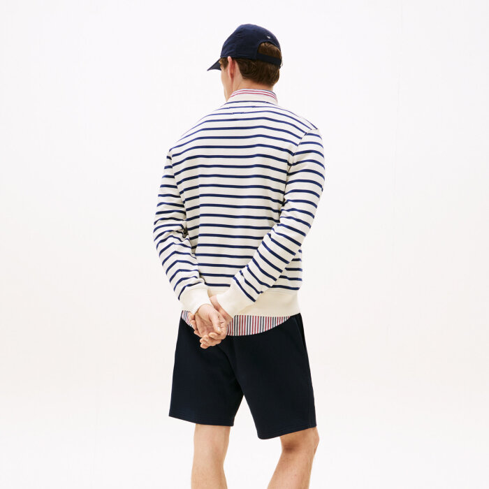 Tommy Hilfiger  - Tommy Hilfiger - Terry stripe crew | Sweatshirt Preppy Navy