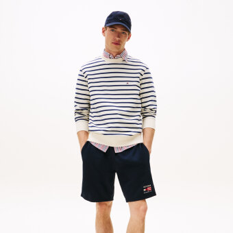 Tommy Hilfiger  - Tommy Hilfiger - Terry stripe crew | Sweatshirt Preppy Navy