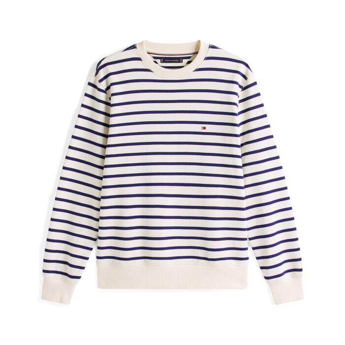 Tommy Hilfiger  - Tommy Hilfiger - Terry stripe crew | Sweatshirt Preppy Navy