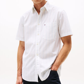 Tommy Hilfiger  - Tommy Hilfiger - Oxford stripe shirt | K/Æ Skjorte Optic White