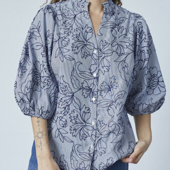 Love&divine ( Dame ) - LOVE&DIVINE - LOVE456-9 | SKJORTE STRIPE/FLOWER
