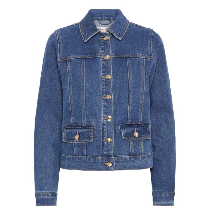 Pulz Jeans ( Dame )  - PULZ - PZCHEL DENIM JACKET | COWBOYJAKKE DARK BLUE DENIM