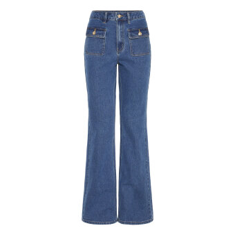 Pulz Jeans ( Dame )  - PULZ - PZCHEL UHW BOOTCUT LEG | JEANS MEDIUM BLUE DENIM