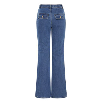 Pulz Jeans ( Dame )  - PULZ - PZCHEL UHW BOOTCUT LEG | JEANS MEDIUM BLUE DENIM