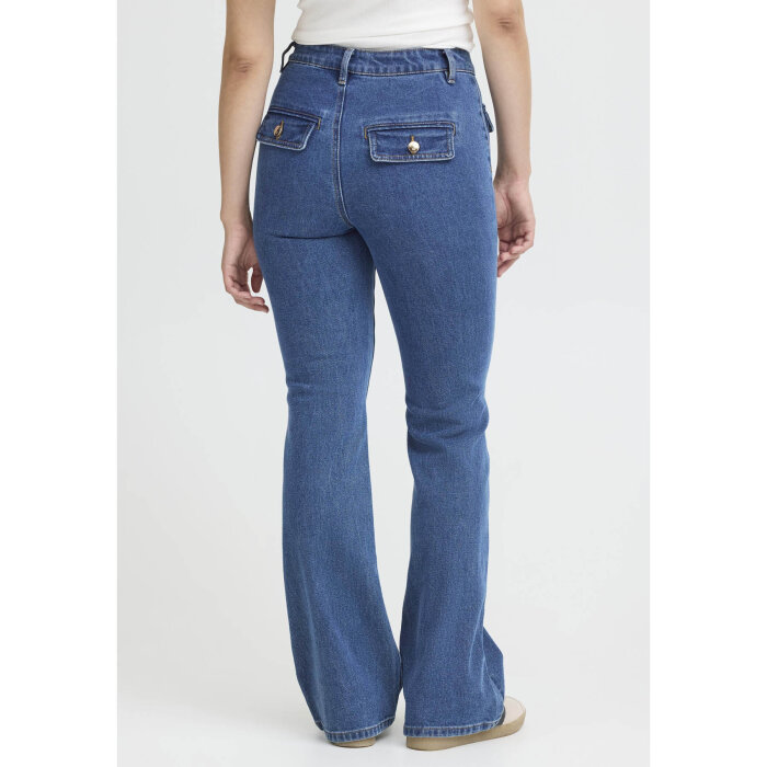 Pulz Jeans ( Dame )  - PULZ - PZCHEL UHW BOOTCUT LEG | JEANS MEDIUM BLUE DENIM