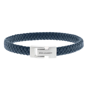 STEEL & BARNETT - Steel & Barnett - Leather bracelet Archie | Armbånd Jeans Blue