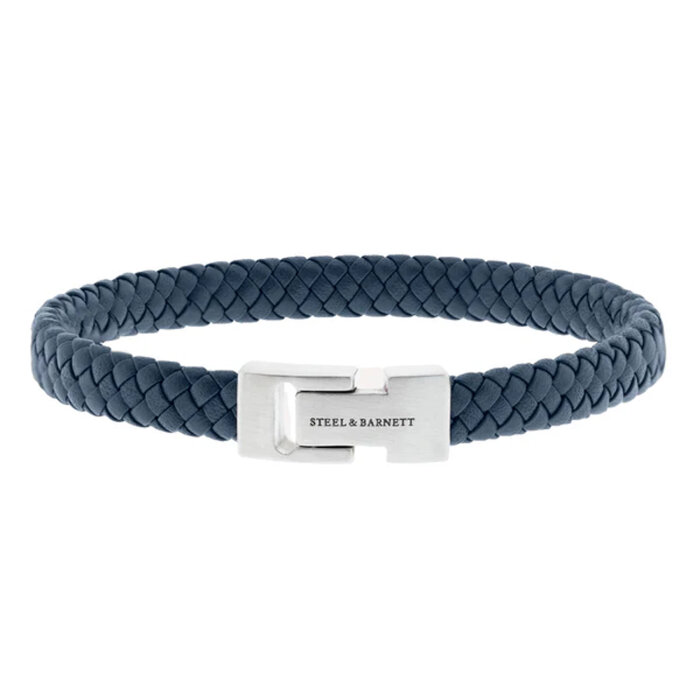 STEEL & BARNETT - Steel & Barnett - Leather bracelet Archie | Armbånd Jeans Blue
