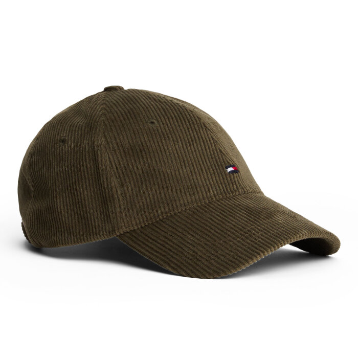 Tommy Hilfiger  - Tommy Hilfiger - TH flag 6 panel cord cap | Kasket Foxhunt Green