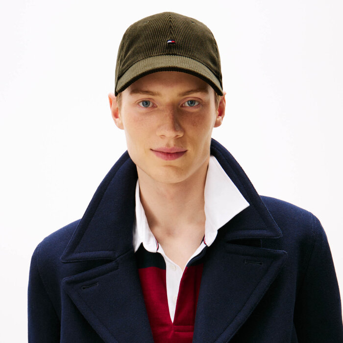 Tommy Hilfiger  - Tommy Hilfiger - TH flag 6 panel cord cap | Kasket Foxhunt Green