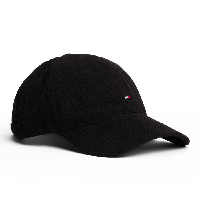 Tommy Hilfiger  - Tommy Hilfiger - TH flag 6 panel cord cap | Kasket Black