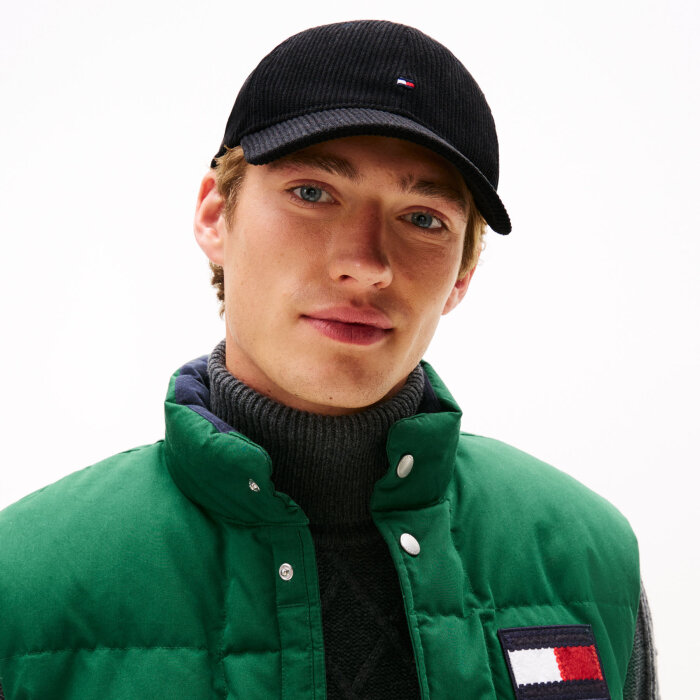 Tommy Hilfiger  - Tommy Hilfiger - TH flag 6 panel cord cap | Kasket Black
