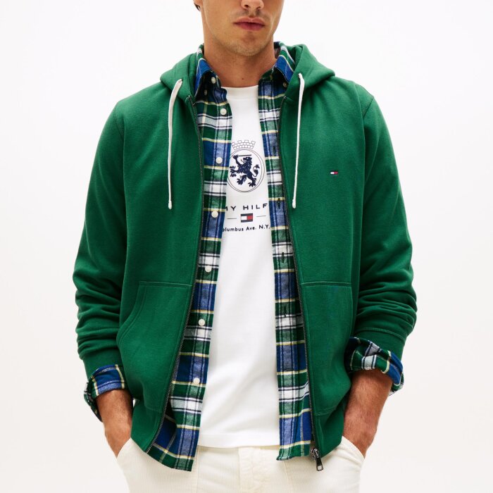 Tommy Hilfiger  - Tommy Hilfiger - Essential fleece zip through | Cardigan Ornamental Green