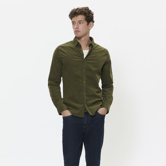 Matinique - Matinique - Trostol shirt fløjl  | Skjorte Olive Night