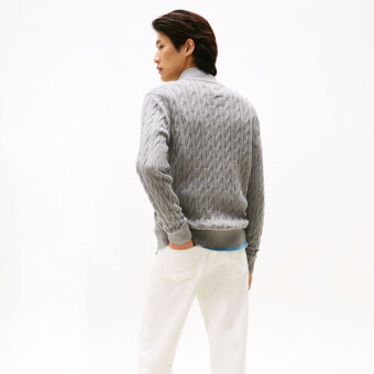Tommy Hilfiger  - Tommy Hilfiger - TH cotton cable zip through | Cardigan Medium Grey