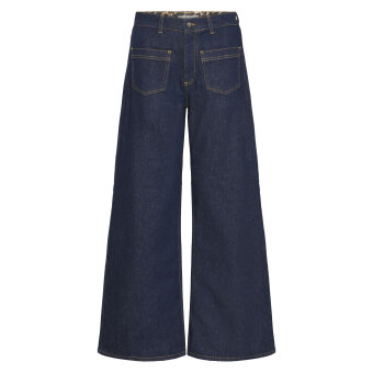 Pulz Jeans ( Dame )  - PULZ - PZLIRA UHW | JEANS WIDE LEG DARK BLUE DENIM