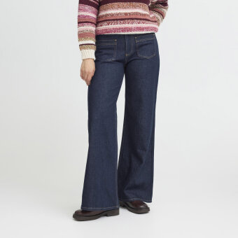 Pulz Jeans ( Dame )  - PULZ - PZLIRA UHW | JEANS WIDE LEG DARK BLUE DENIM