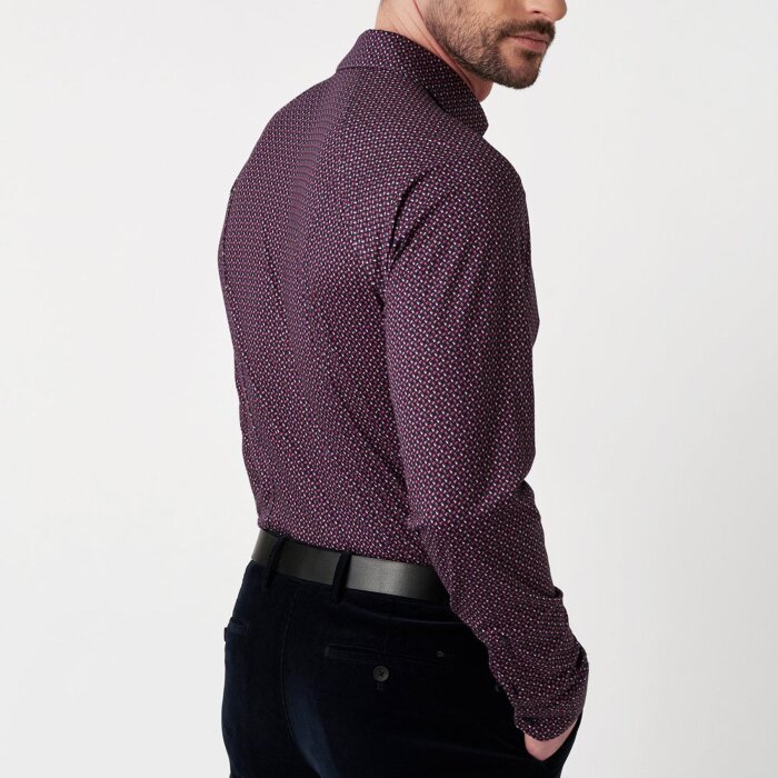 Desoto - Desoto - 88128 333 | Jersey Skjorte Burgundy Navy