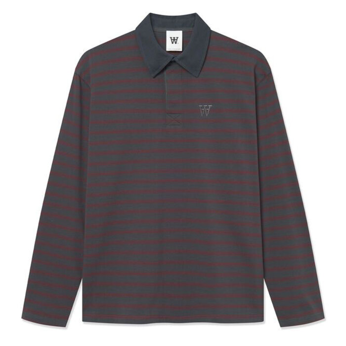 Double A by Wood Wood - Wood wood - Double A Landon | Polo Shirt Black Sand Stripe 