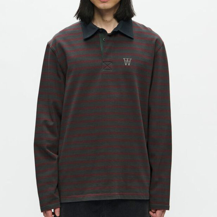 Double A by Wood Wood - Wood wood - Landon | Polo Shirt Black Sand Stripe 