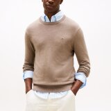 Tommy Hilfiger  - Tommy Hilfiger - TH cotton/cashmere crew neck | Strik Coastal Taupe
