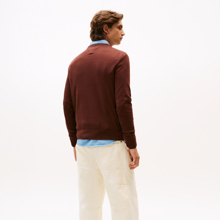 Tommy Hilfiger  - Tommy Hilfiger - TH cotton/cashmere crew neck | Strik Pure Brown