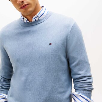 Tommy Hilfiger  - Tommy Hilfiger - TH cotton/cashmere crew neck | Strik Brisk Blue