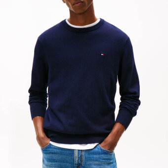 Tommy Hilfiger  - Tommy Hilfiger - TH cotton/cashmere crew neck | Strik desert Sky
