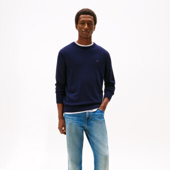 Tommy Hilfiger  - Tommy Hilfiger - TH cotton/cashmere crew neck | Strik desert Sky